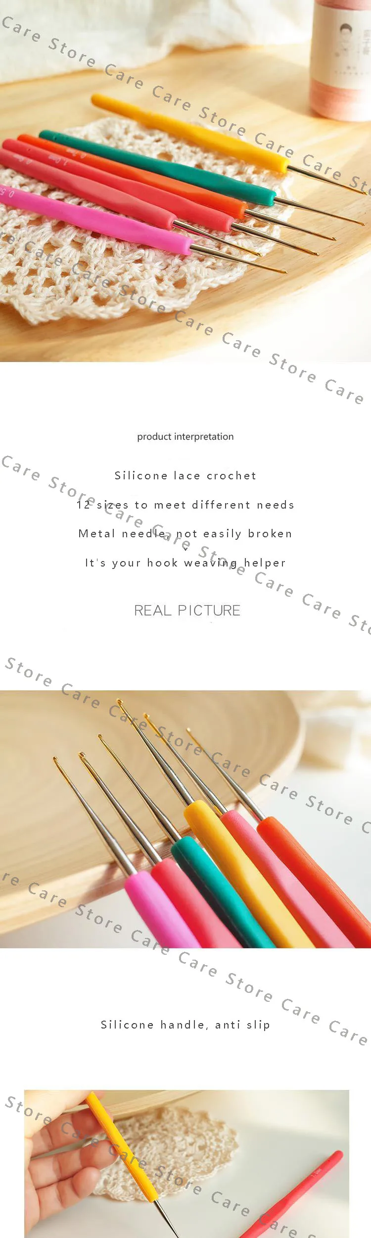 Description Picture 2 of itemCrochet Hook Set Knit Hook Lace Crochet Kit Embroidery Needles Diy Crochet Needle Set Of Knitting Hooks