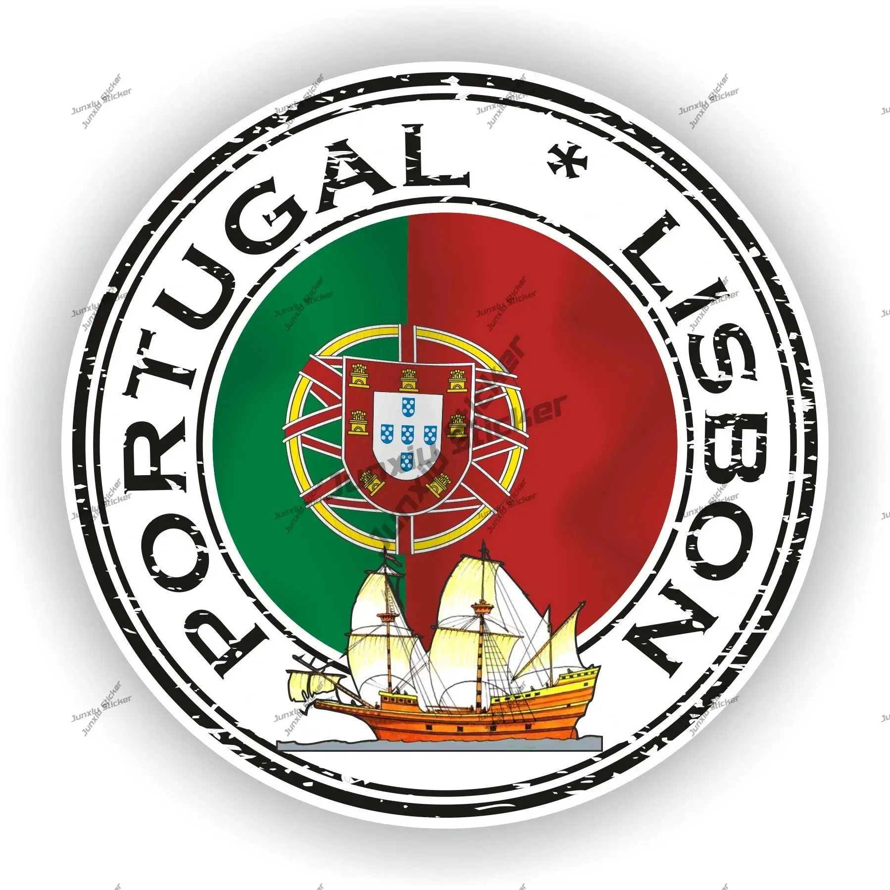 

Portugal Lisbon Round Flag Seal Sticker for Laptop Book Fridge Guitar Motorcycle Helmet ToolBox Door High-Quality Portugal Decal