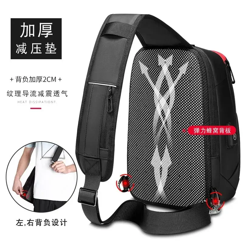 Water Repellent Crossbody Shoulder Bag for Men with USB Charging