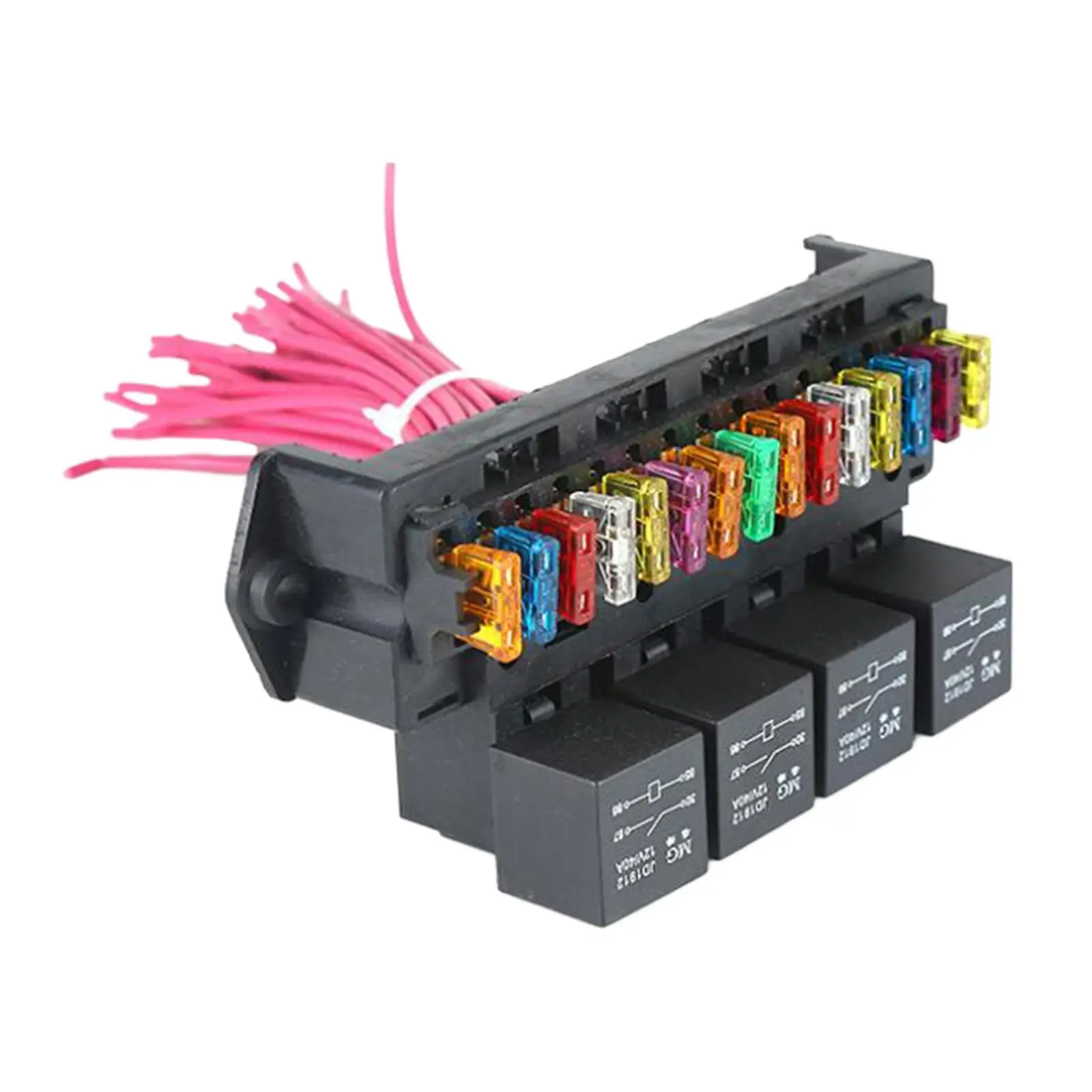 자동차 해양 보트 15구 박스 블록 홀더 릴레이 소켓 배선 하네스 포함