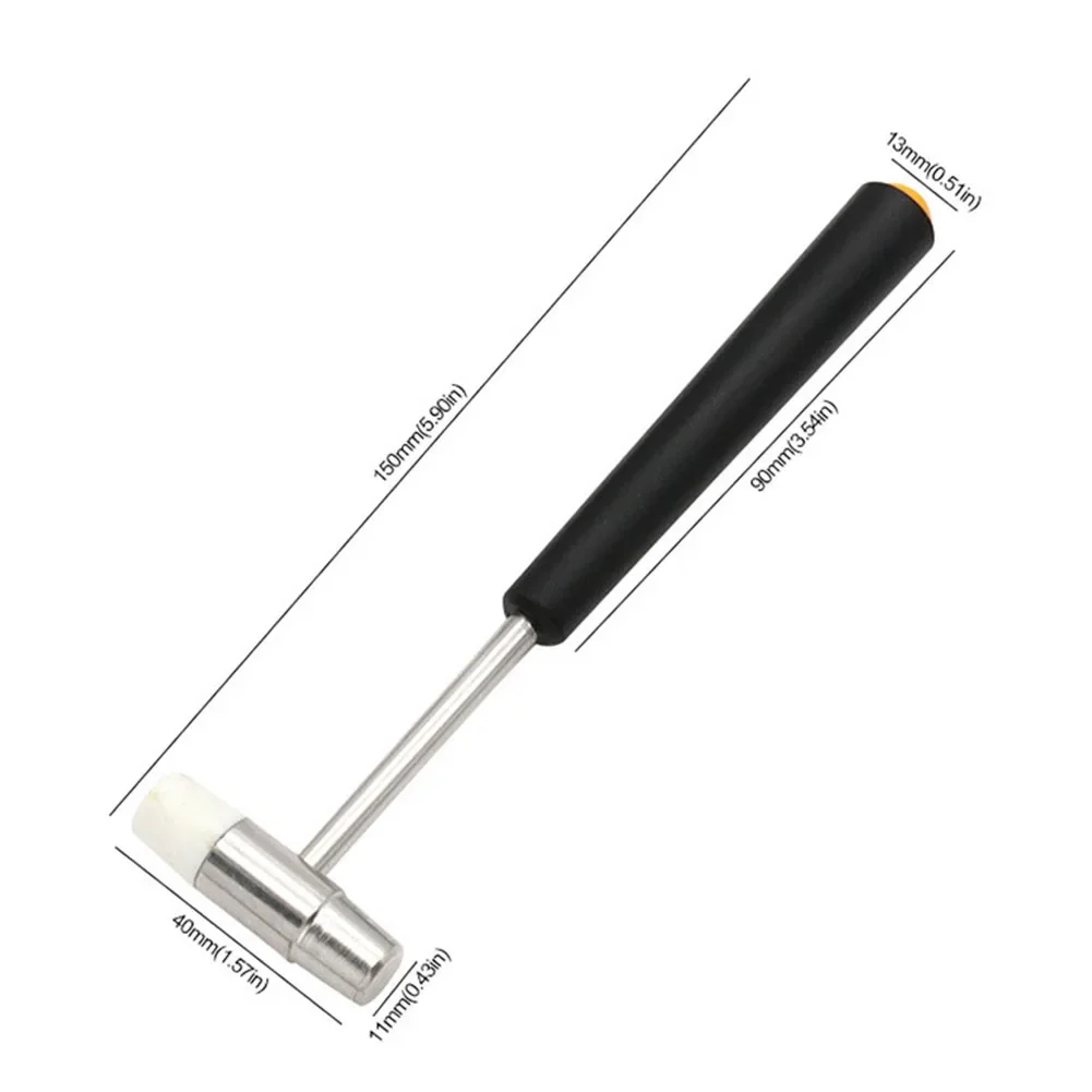 1 Stück Mini-Hammer Reparaturwerkzeug Metall-Gummi-Hammer Doppelkopf Tragbarer Hammer für DIY Schmuck- und Uhrenreparatur Handwerkzeuge – Detail 3