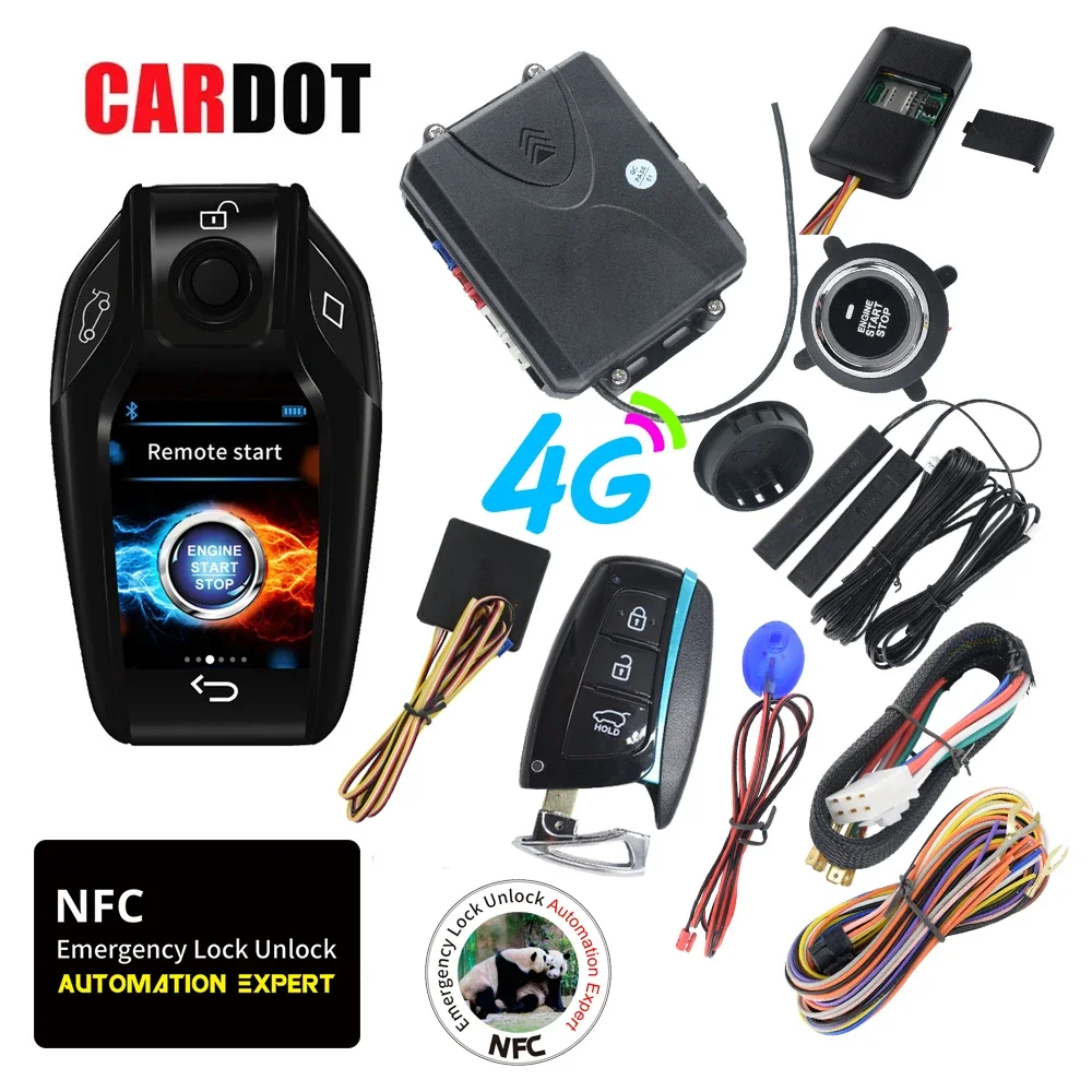 

Drop Shipping KOL Cardot NFC 4G Mobile Phone Control Car Car Alarm Keyless Entry Remote Push Engine Start Stop Smart Key Car