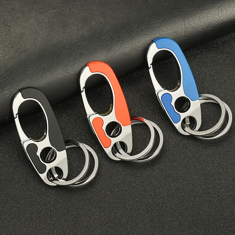 

Outdoor hook and loop, mountaineering tool, double ring car keychain, durable keychain, new model