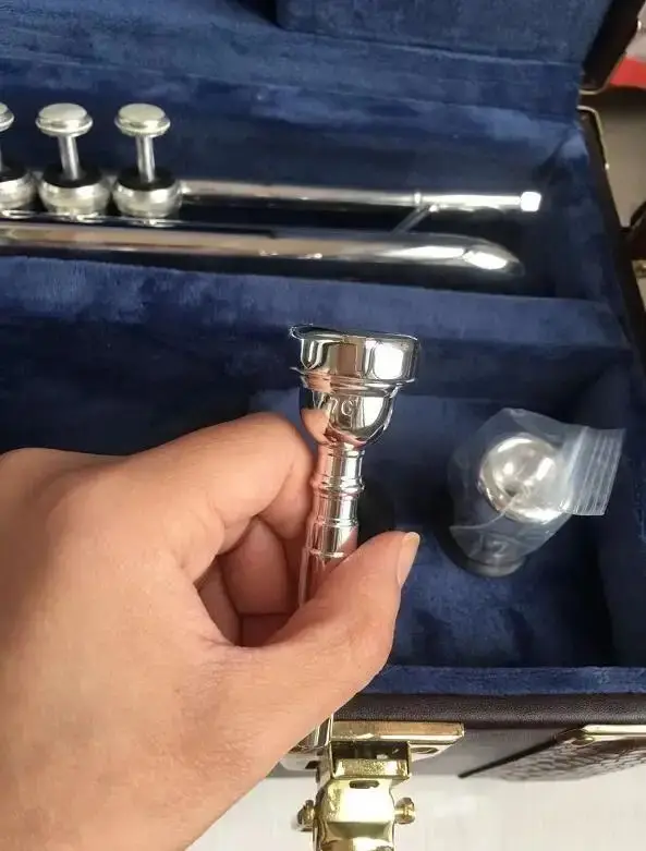Trumpet Model 37 Silver Plated LT180S-37 Trumpete trompete with Blue Case