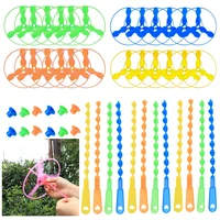 1-10Pcs Flying Helicopter Toy Hand Rotating Circle Bamboo Dragonfly Hand Rub Plastic Propeller for Outdoor Flying Toy Kids Gift 2