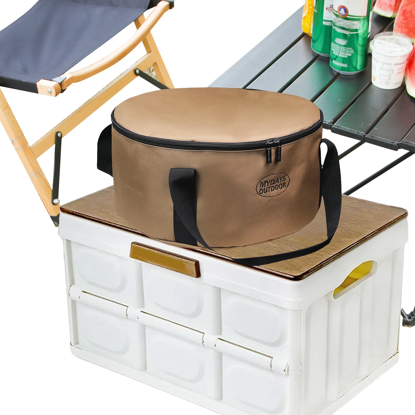 Camping Storage Organizer Camping Stoves Storage Bag Portable Cookware Organizer With Zipper Multifunctional Case