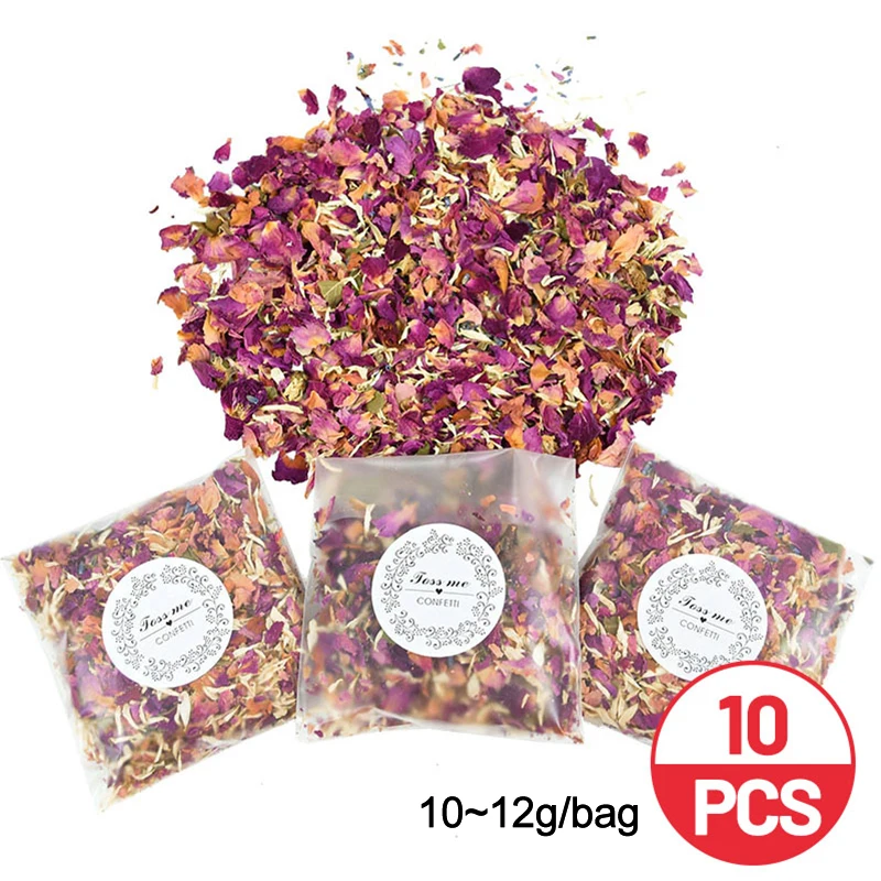 10Packs Natural Wedding Confetti Dried Flower Rose Petals Pop Bridal Shower Birthday Party Decoration DIY Valentine's Day Gift 10Packs Natural Wedding Confetti Dried Flower Rose Petals Pop Bridal Shower Birthday Party Decoration DIY Valentine's Day Gift