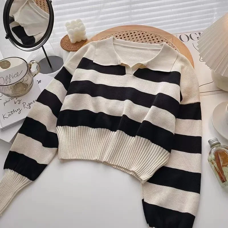 Women Ladies O-Neck Long Sleeve Knit Top Sweaters Shirts Loose Blouse - Image 2
