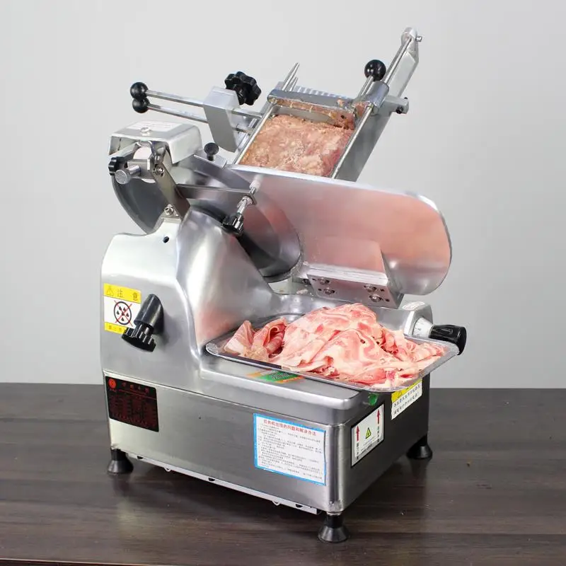 Stainless Steel Electric Vertical Commercial Automatic Cutting Machine Cheese Mutton Beef Ham Frozen Meat Slicing Slicer Machine 6