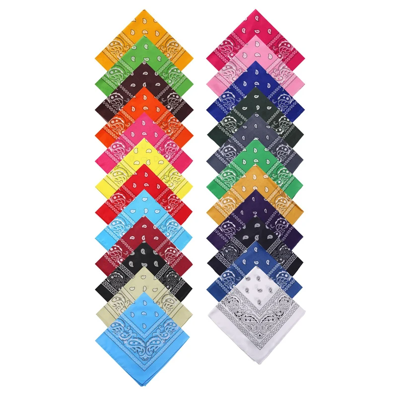 2023 Hip Hop Women Bandana Scarf Girls Kids Punk Square Bandanas Headwear Fashion Bohemian Head Scarf Headbands Hair Accessories