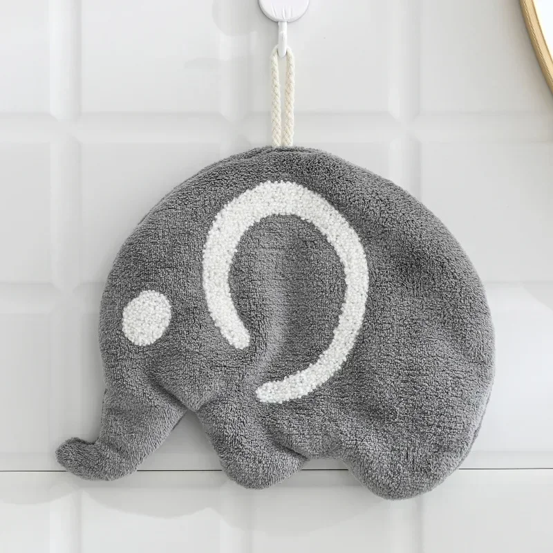 Cute Cartoon Animals Children's Hand Towel Quick Drying Microfiber Towels Elephant Hippo Style Kitchen Dishes Cloth Dishcloth
