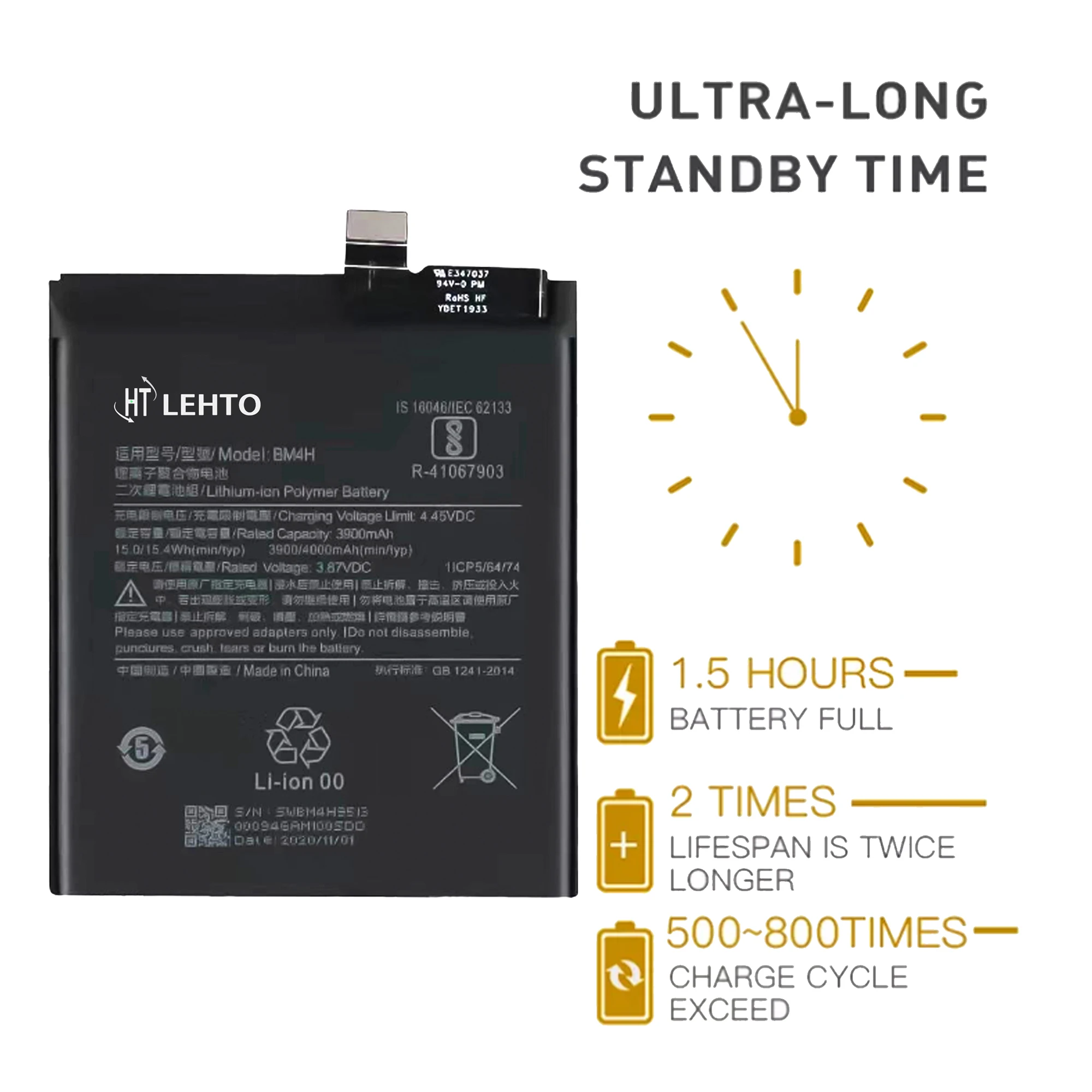 BM4H Battery For Xiaomi 9 Pro Mi 9 Pro Mi9 Pro 5G version Original Capacity Mobile Phone Replace High Capacity Bateria