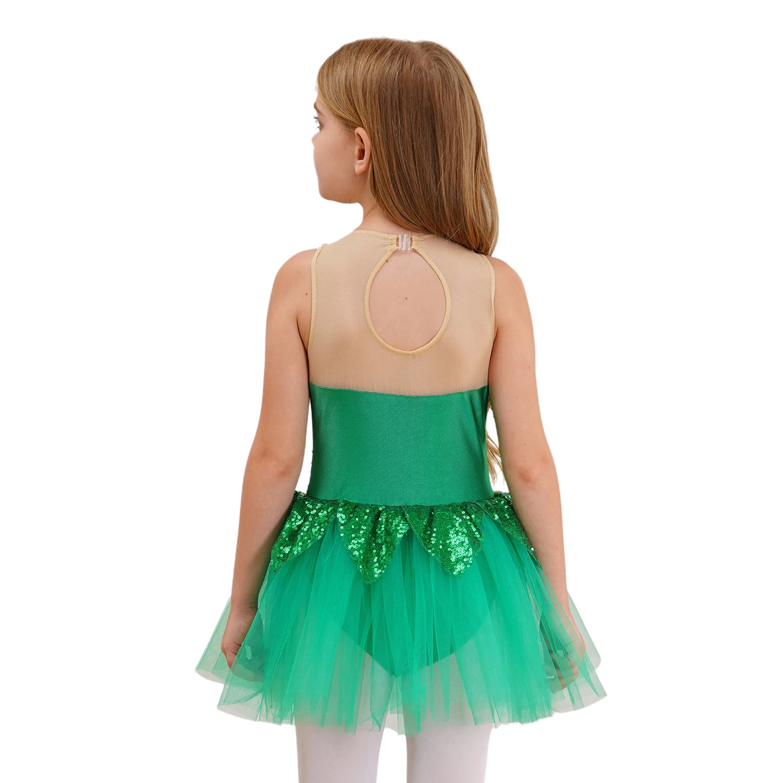 Kid Girls Sequins Christmas Costume Elf Mrs Santa Claus Ice Skating Dance Leotard Tutu Dress Ballet Dancewear Halloween Cosplay ballet leotard dance leotard ballet dress girls dance costumes