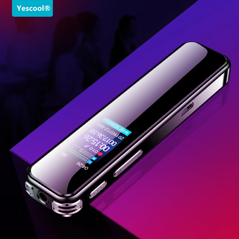 Yescool A20 Mini Long Time Dictaphone Variable Speed Playback MP3 Music Player Meeting Covert Recording Voice-activate Recorder