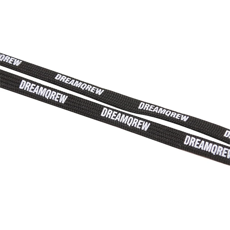 Weiou New Fashion-Forward Shoelaces 8 MM Double -Decker Flat Polyester Shoe Laces  Classical Silk Screen Black and White Letter