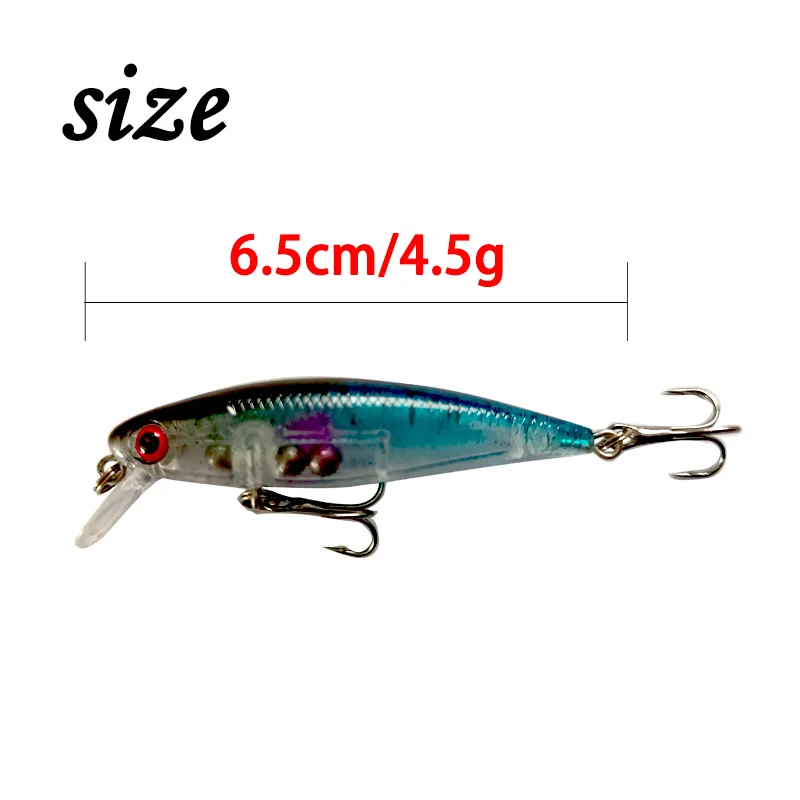 1 PCS Slowly Sinking Minnow Fishing Lures 6.5cm 4.5g Quality Lure 3D Eyes Plastic  Hard Bait Pesca Artificial Jig Wobblers Tackle