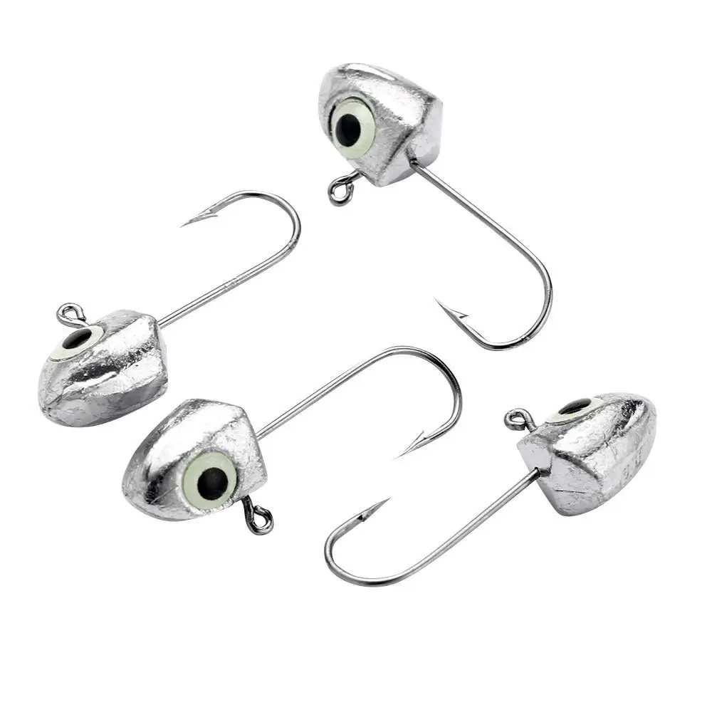 5pcs Luminous 3D Eye Jig Head Fishing Hooks 2g 3g 4g 6g Jig Head