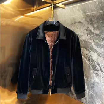 Autunno e inverno nuovi uomini di fascia alta giacca in velluto dorato giacca casual da lavoro giacca imbottita in cotone cappotto da uomo di marca 2023 giacca 1