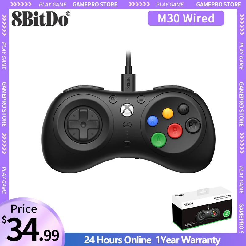 

8bitdo M30 проводной контроллер для Xbox серии X | S Xbox One/Win 10/11 USB геймпад поддерживает стандартный разъем CTIA