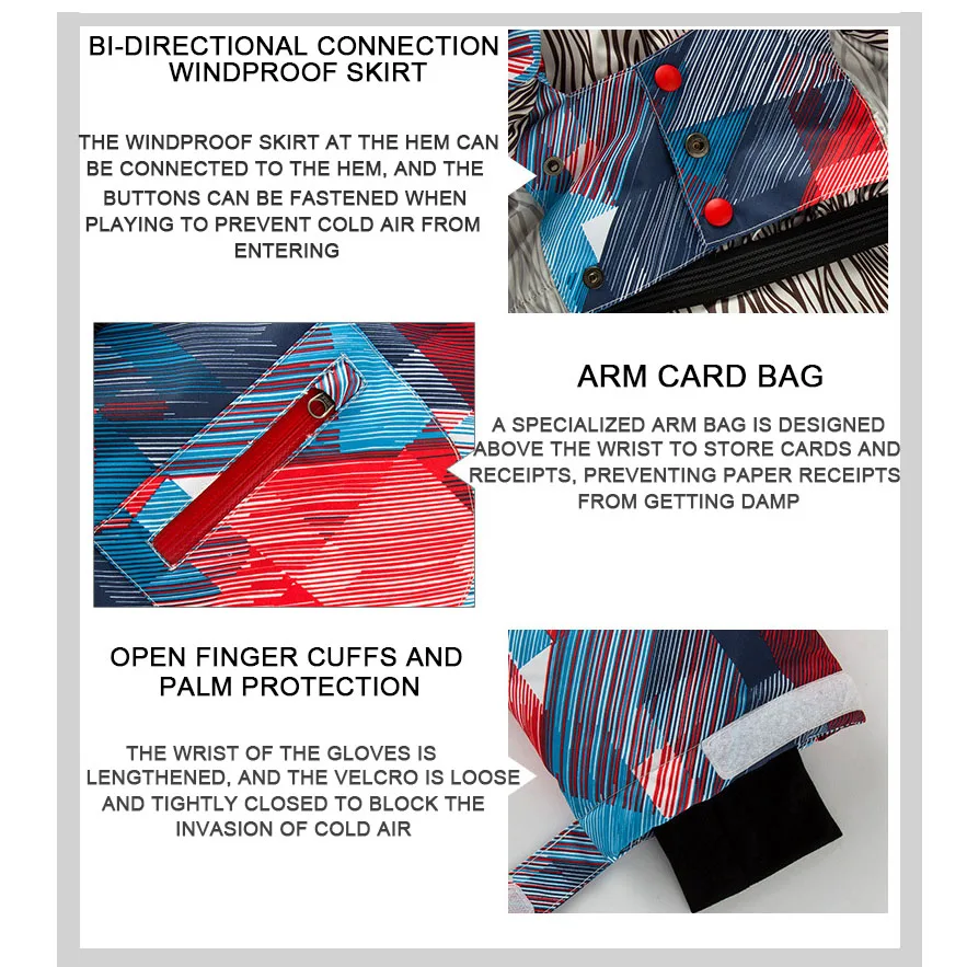 Men's ski hoodie warm windproof waterproof outdoor skiing snowboarding equipment