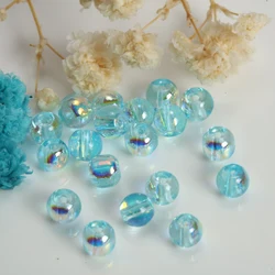 Purple Iridescent Round Glass Beads - 4mm 100pcs (Blue)