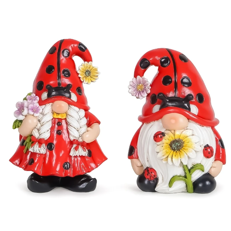 

Spring Gnome Kitchen Tiered Tray Decors Ladybugs Gnome Resins Swedish Tomtes 667A
