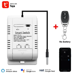 2023 New Tuya 85-250V 230V Wifi Switch Monitoring Temperature Wireless Waterproof Probe Temperature Sensor Alexa Google Home