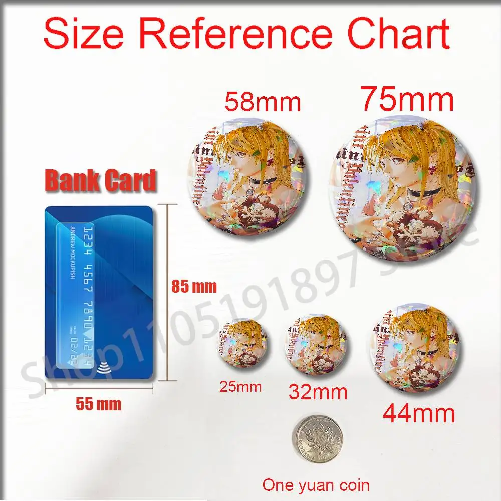 D-Death N-Note Teru Mikami L Misa Insignia 배지 커버 장 75mm 25mm 44mm 브로치 버튼 라운드 핀
