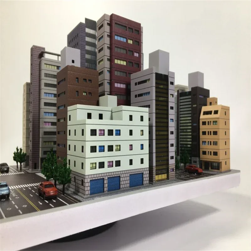 1:300 Scene City Building Sand Table Model Plastic Assembled Diorama Layout 4
