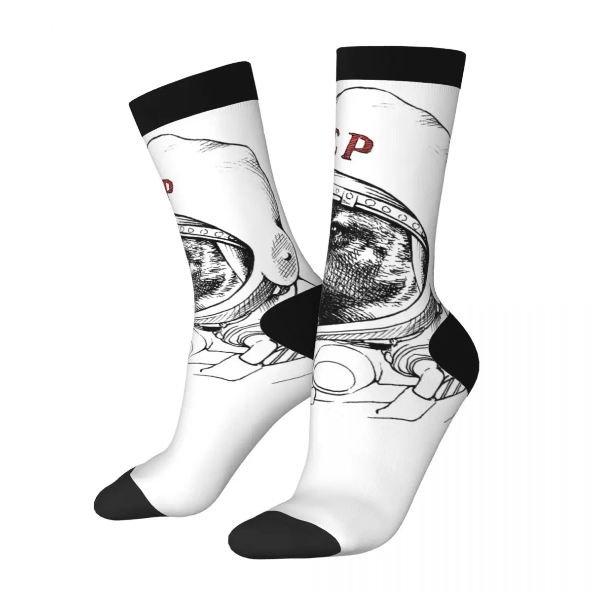 

Носки CCCP, космос, советский Лайка, мужские и женские забавные носки с супер ракетами, носки средней длины на весну, лето, осень, зиму