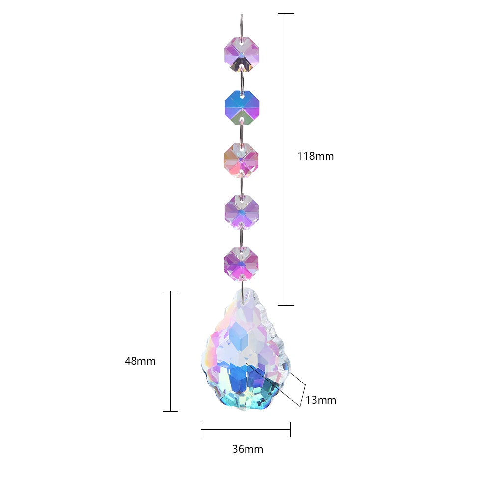 Hanging Crystal Pendant Suncatcher AB Color Rainbow Curtain Pendant Sun Catcher Glass Prism Outdoor Window Home Garden Decor