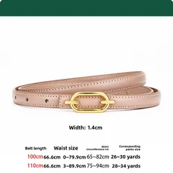 Elegant Women's Leather Belt - Versatile Fashion Accessory - 110cm (Yiyi Golden Buckle M)