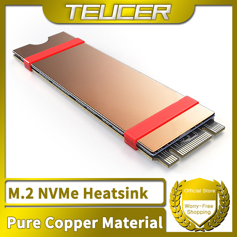 TEUCER M.2 NVME SSD Heastink 2280 Pure Copper Cooling Fins with Nano Thermal Pad For Laptop Computer Accessories