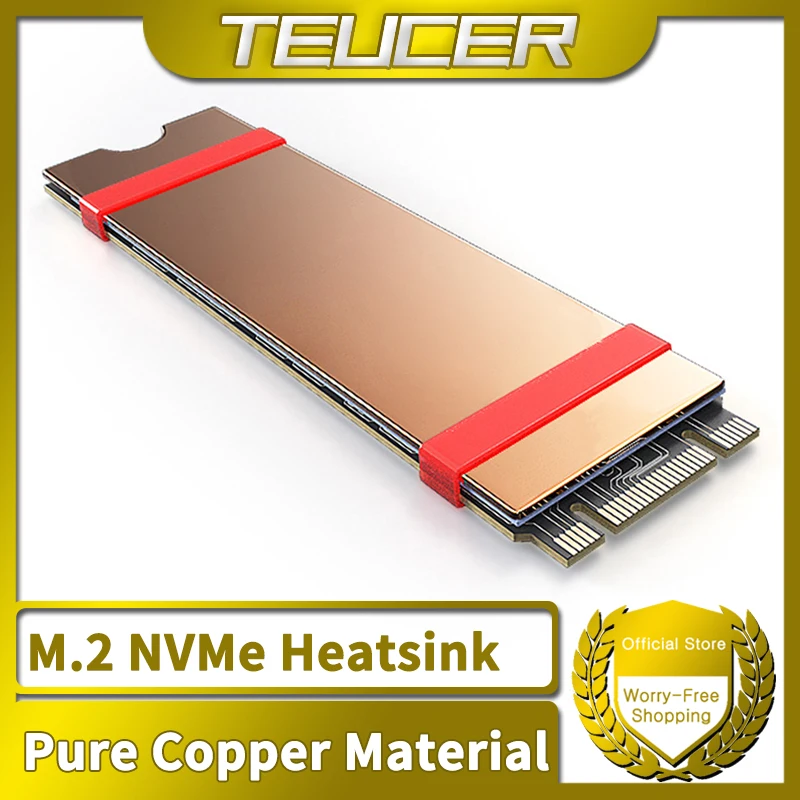 Teucer-pure Copper Cooling Fins com Nano Almofada Térmica M.2 Nvme Ssd Heastink 2280 Acessórios para Computadores Portáteis