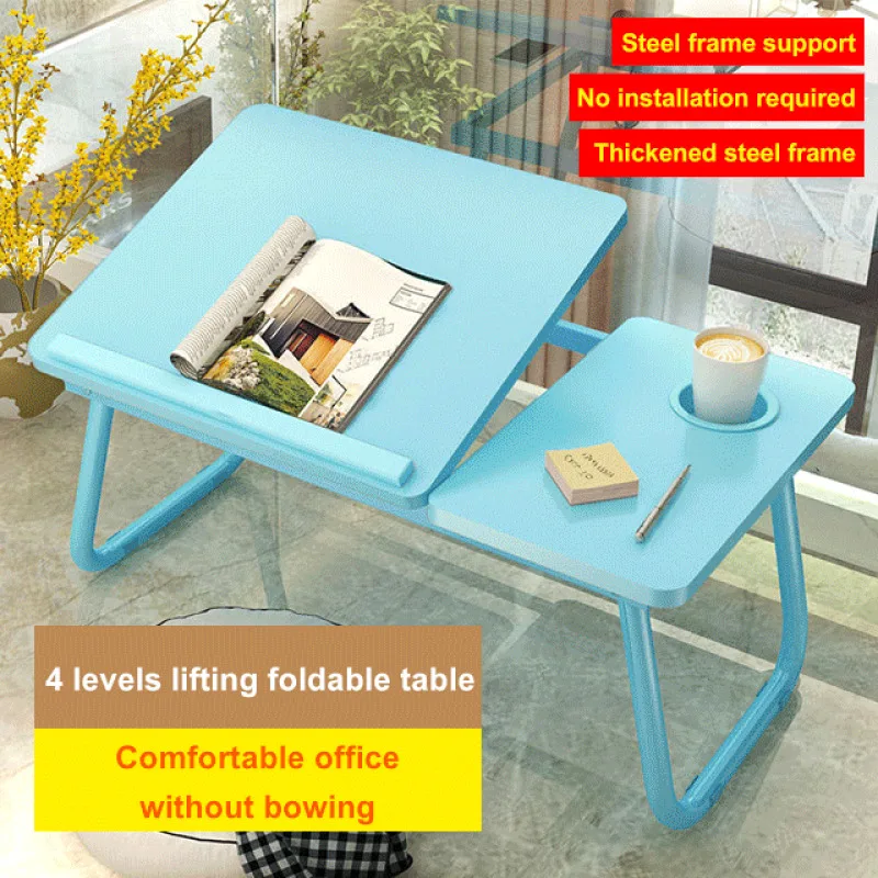 Multifunctional Lazy Table Portable Foldable Bed Table Adjustable Desktop Heights Study Desk for Dormitory Student and Children