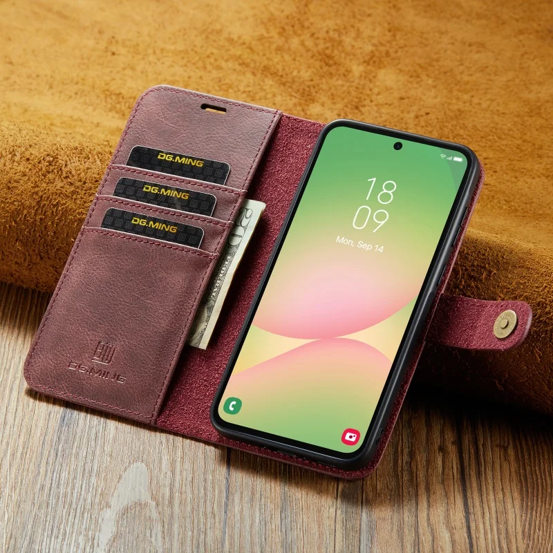 Magnetic Leather Wallet Phone Case with Card Holder