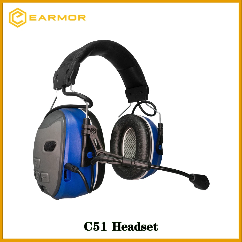 Bluetooth 5.1 EARMOR C51 Electronic Noise Cancellation Headset Cantilever Microphone Hearing Protection&Entertainment Earmuffs wireless headphones,electronic earmuffs,noise cancelling headphones