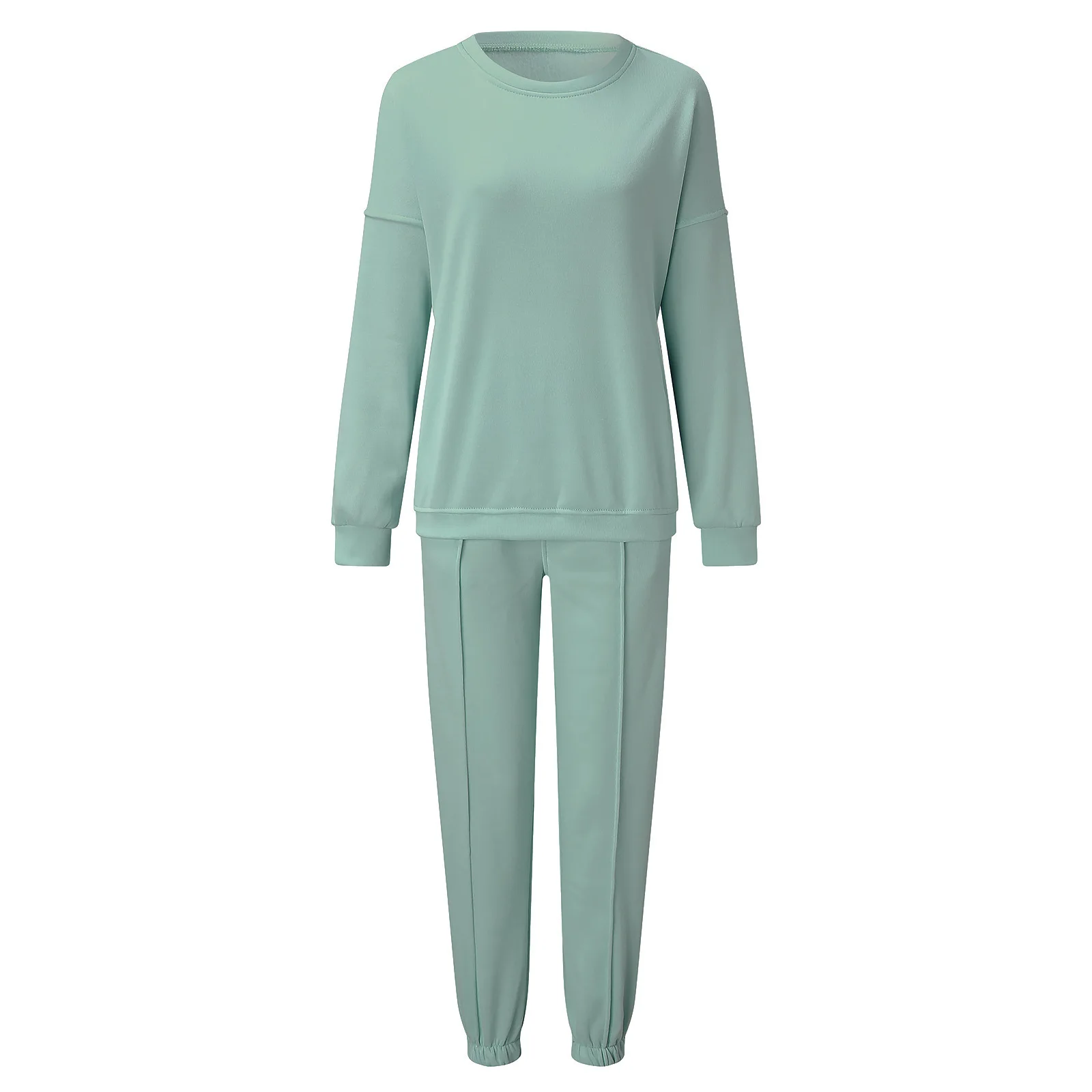 Europe and America 2023 Autumn and Winter New Women's Loose Sports Casual Sweater Set Two Piece Set