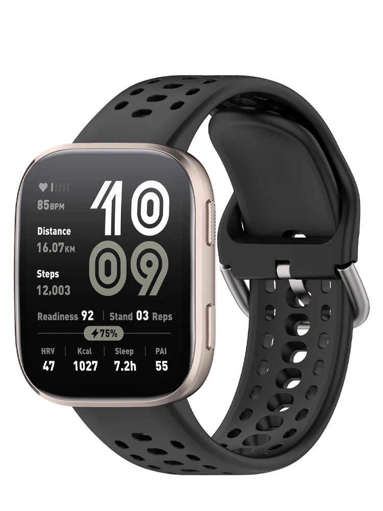 Enhanced Product Title: Sporty Breathable Silicone Smartwatch Strap Bracelet in Multiple Colors