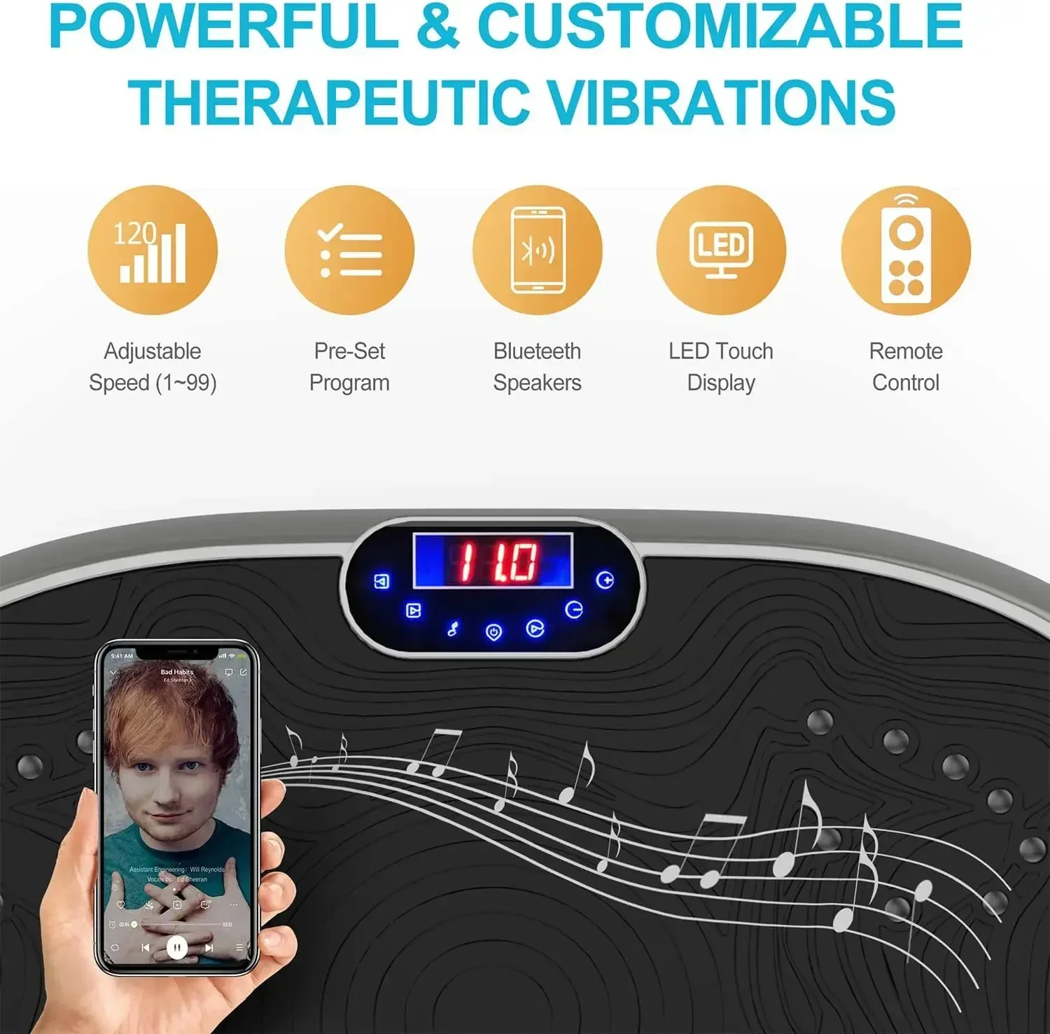 Hot Sale Whole Body Workout Power Vibration Plate Exercise Machine for Weight Loss Shaping Toning Wellness Home Gyms