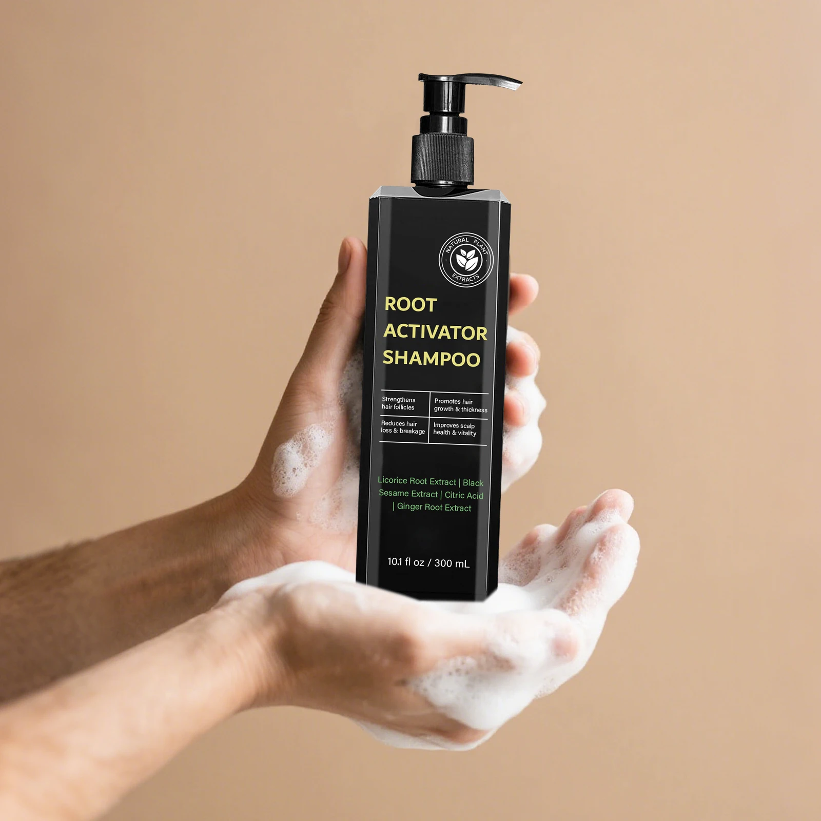 Shampoo per attivatore radici per capelli 300ml Nutrire le radici dei capelli Rafforzare i follicoli piliferi Promuovere la crescita Riduce la perdita per capelli lisci e spessi - immagine 6