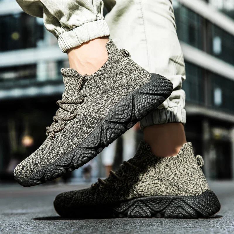 Running Sneakers Summer Men's Running Sneakers Soft Non-slip Moccasins Breathable Light Walking Sneakers