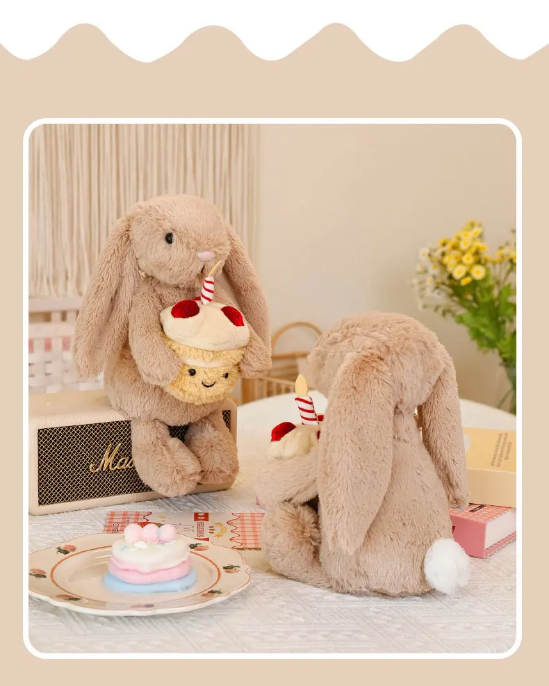 Jellycat Bashful Beige Bunny 'Birthday' - Brand New With Tags