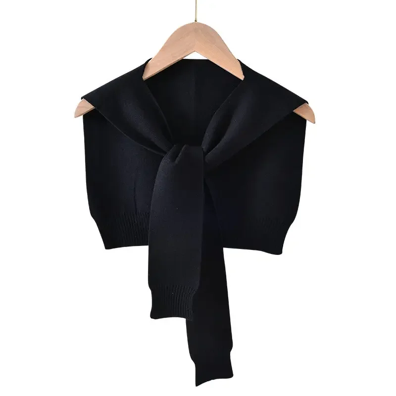 Shrugs Women Shoulder Shawl Fall Outwear All-match Candy Colors Fashion Knit Scarf-collar Harajuku Korean Streetwear Chic Sweet