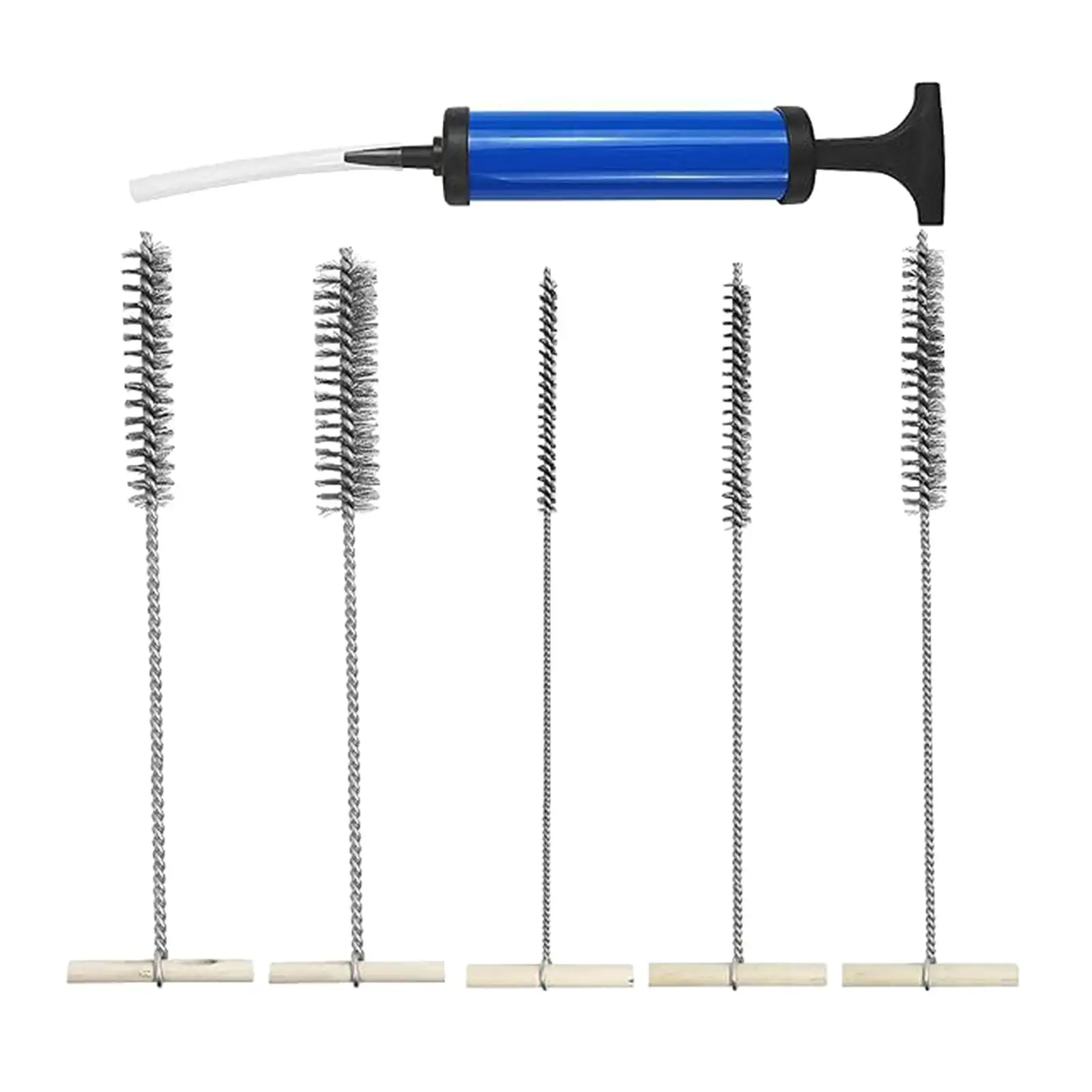 Pipe Cleaning Brush Set Small Parts Versatile Bristles Drill Hole Blower Pipe Cleaner 6 Pieces For Drill Hole Cleaning Glasses