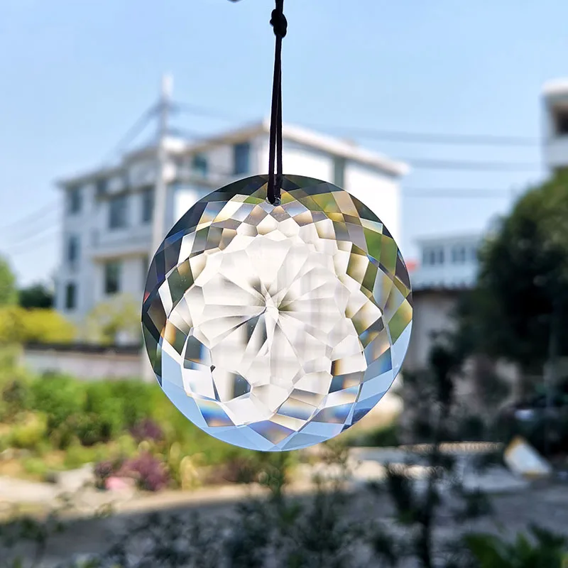 60/76mm Crystal Chandelier Prism Crystals Suncatcher Glass Hanging Pendant DIY Craft Home Garden Decor Ornament Sun Catchers