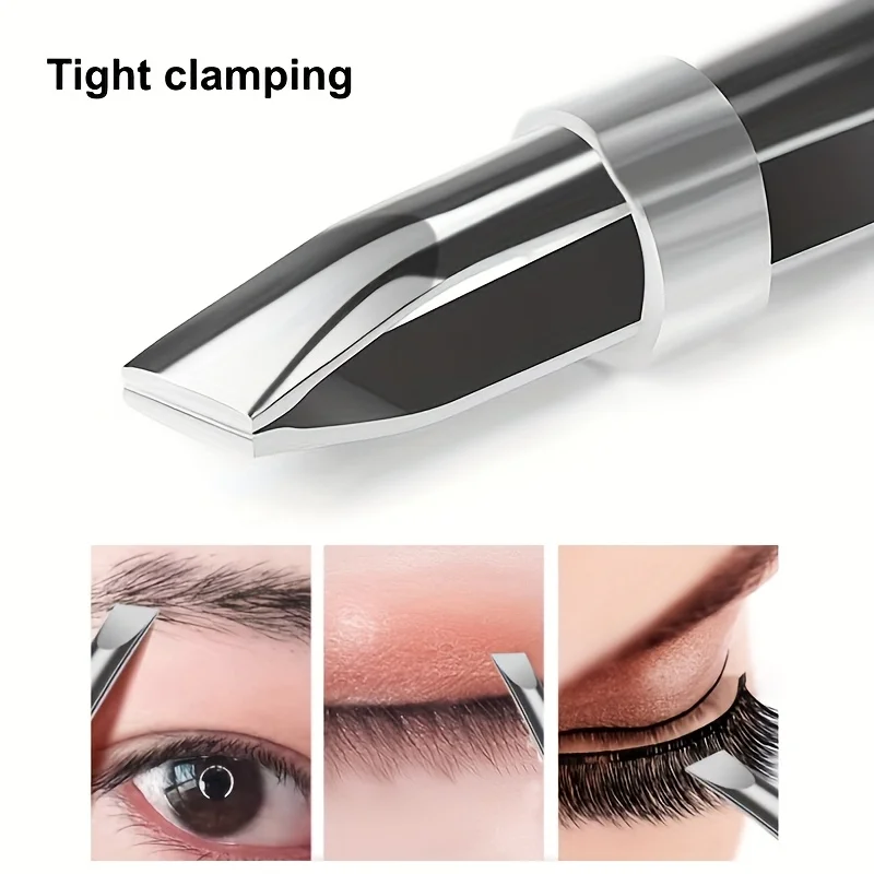 Premium Stainless Steel Precision Tweezers with Non-Slip Grip for Eyebrow Grooming and Eyelash Application