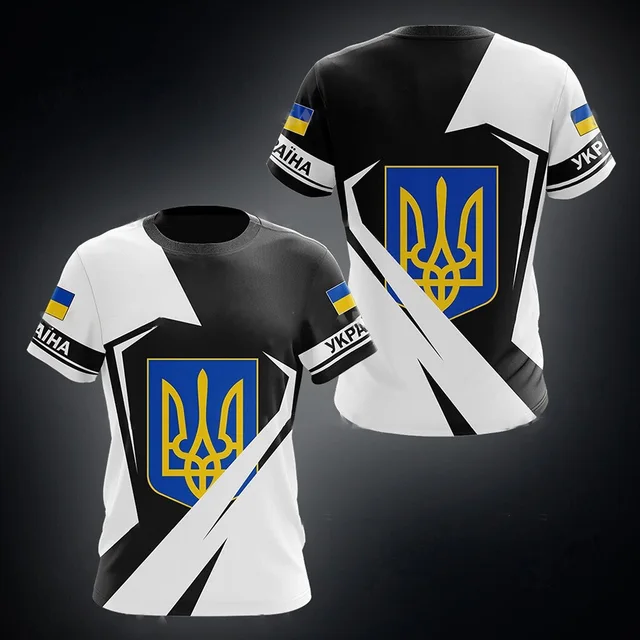 Ukraine Flag Men's Short-Sleeved Round Neck T-Shirt Soft