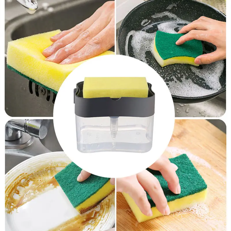 Description Picture 5 of itemNew Bathroom And Kitchen Soap Dispenser Box, Sponge Holder For Washing, Dishwashing With Cloth, And Soap Dispenser For Brushing