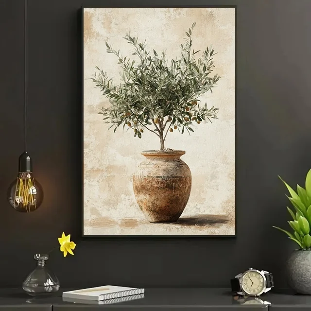 Chic Olive Tree Canvas Wall Art – Unframed Waterproof Print 2